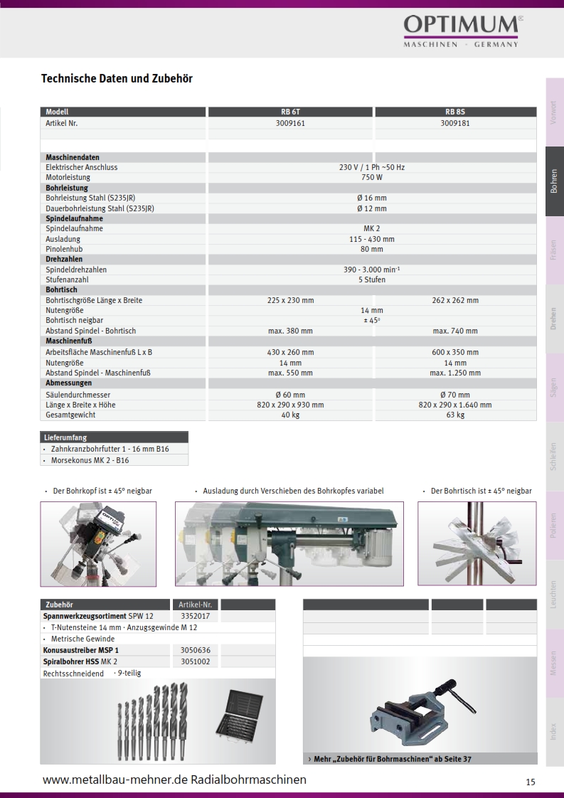 OPTIdrill RB 6T RB 8T Vergleich